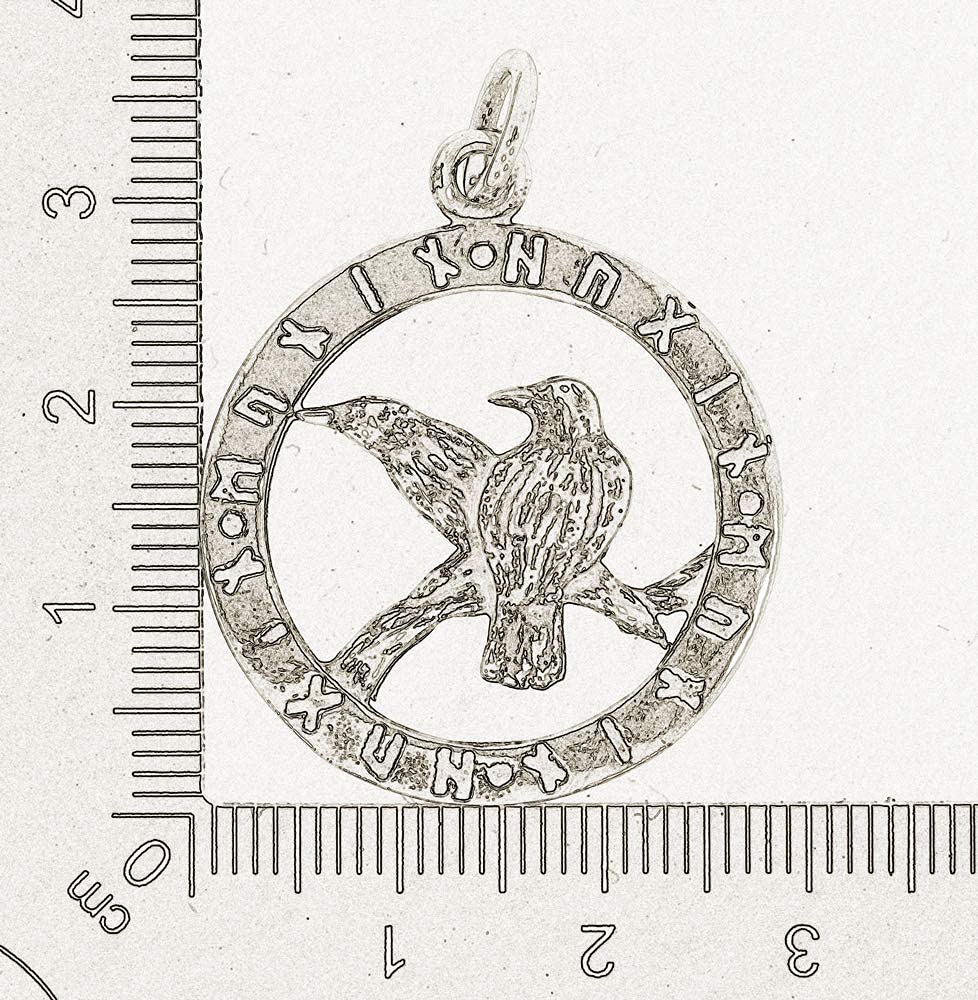 AFP Anhänger Odins Raben Runen 925 Sterling Silber AS-681