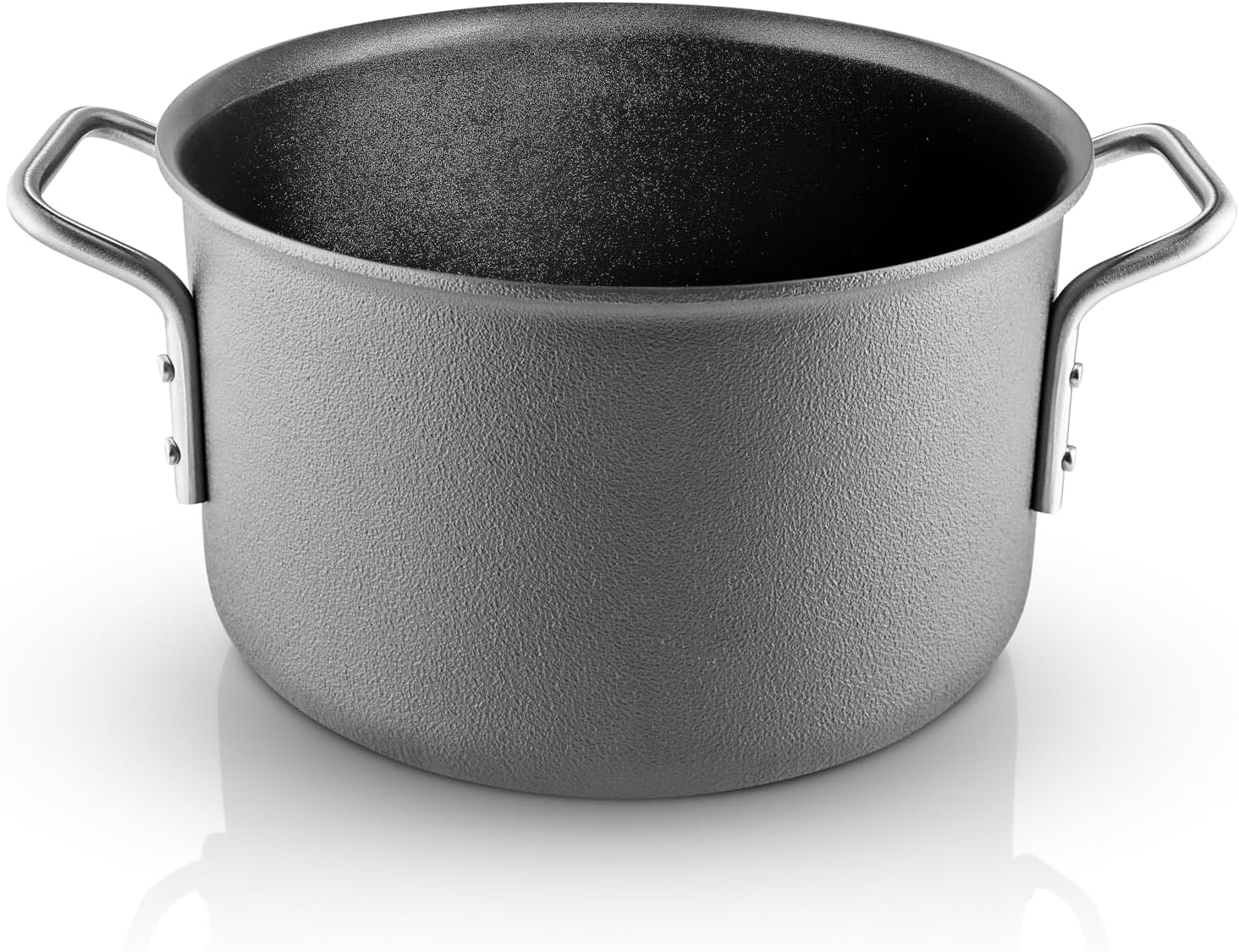 Eva Trio | Grey Line Pot 3.8 L 20 cm Ceramic Slip-Let® Non-Stick Coating | The Ideal Pot for Everyday Use Large Enough to Cook Stews, Pasta & Vegetables | Grey