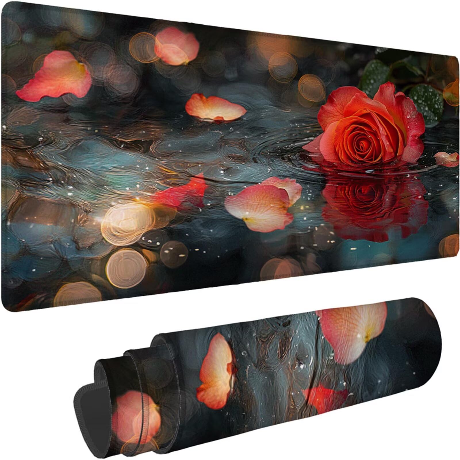 Gamingowa podkładka pod mysz 1200 x 600 x 3 mm, XXL, wodoszczelna, odporna na ścieranie, z przyszytymi krawędziami, podkładka na biurko, poprawia prędkość i precyzję, do laptopa, komputera, wzór