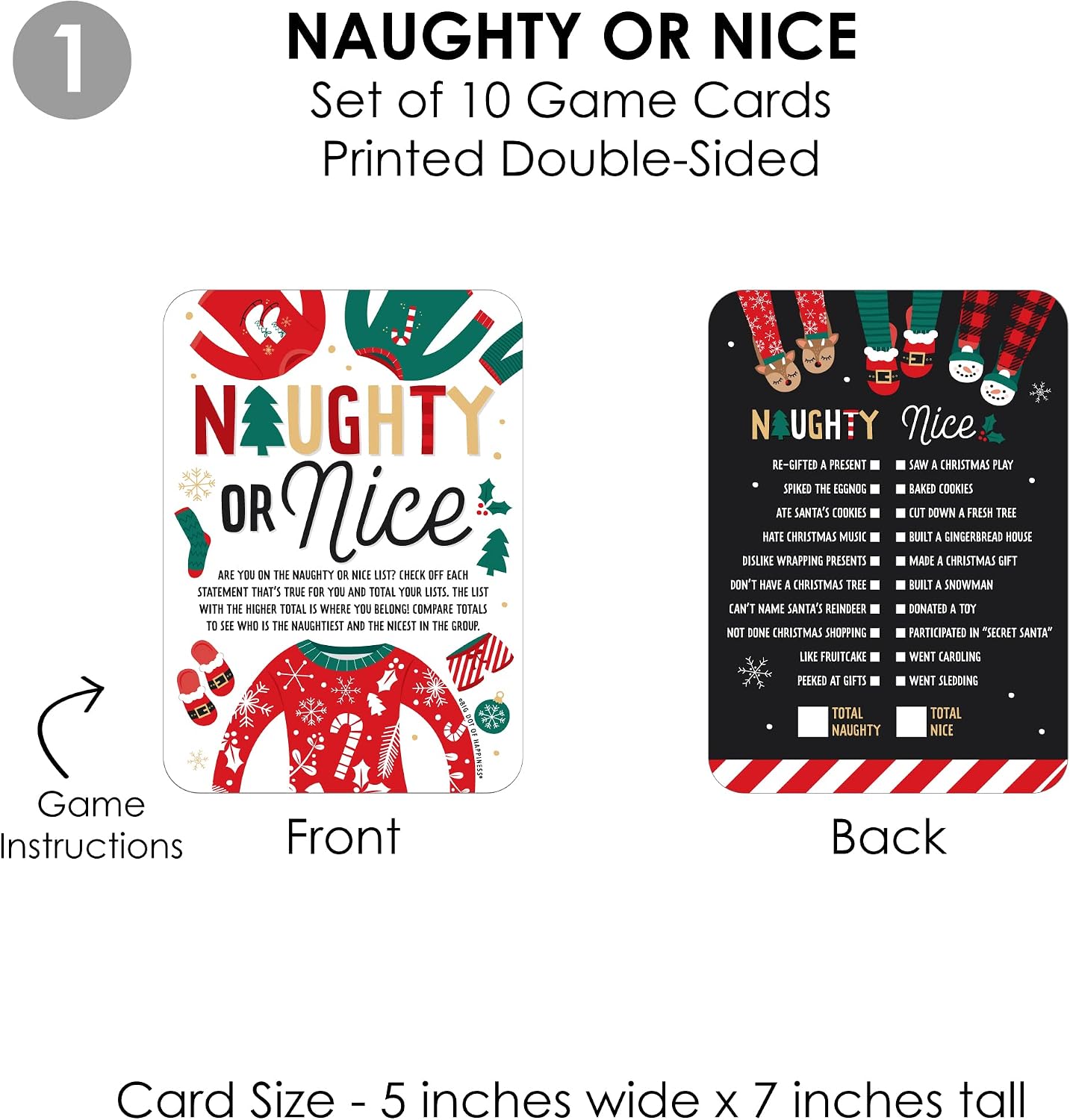 Big Dot of Happiness Christmas Pajamas - 4 Holiday Plaid PJ Party Games - 10 Cards Each - Gamerific Bundle