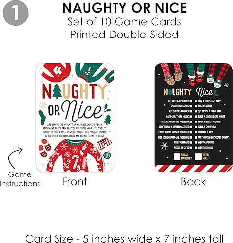 Miniatura 4 de Big Dot of Happiness Pijamas de Navidad – 4 juegos de fiesta de pijamas a cuadros – 10 tarjetas cada uno – Paquete Gamerific