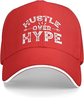 Hustle Over Hype Baseball Cap Sandwich Brim Hats for Men Women Adjustable Caps