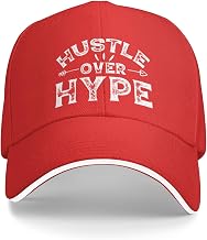 Hustle Over Hype Baseball Cap Sandwich Brim Hats for Men Women Adjustable Caps