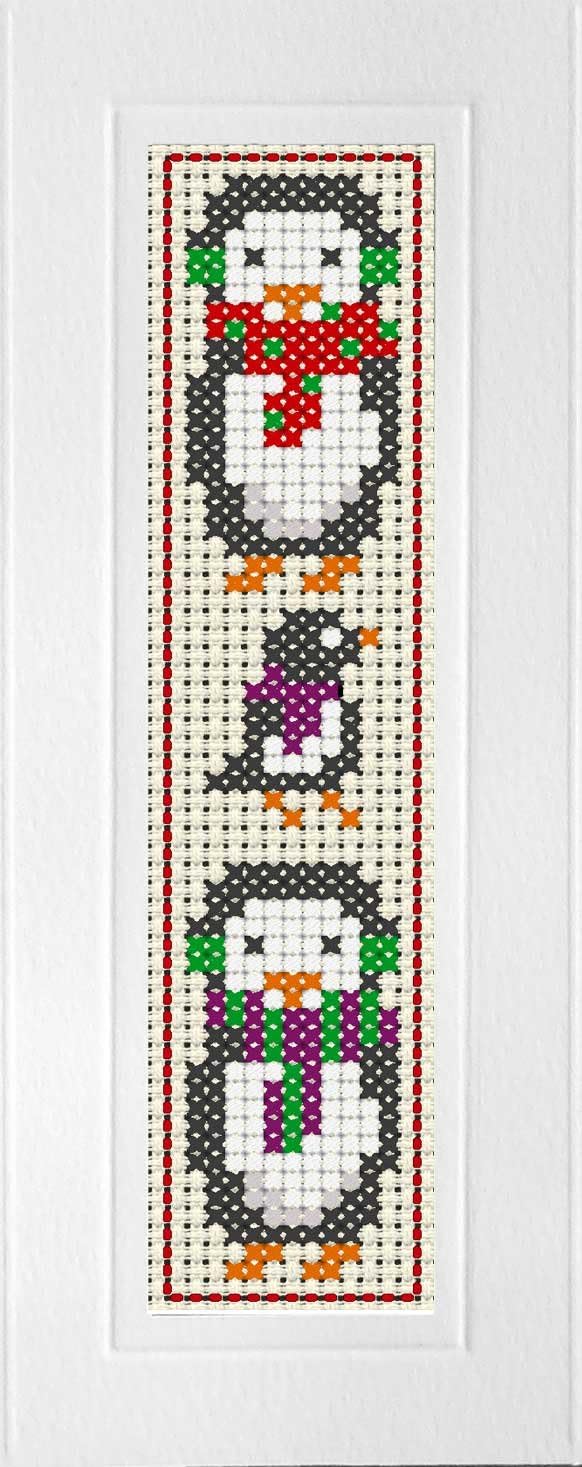 Children's cross stitch bookmark Kit 'Penguins', 11 count aida