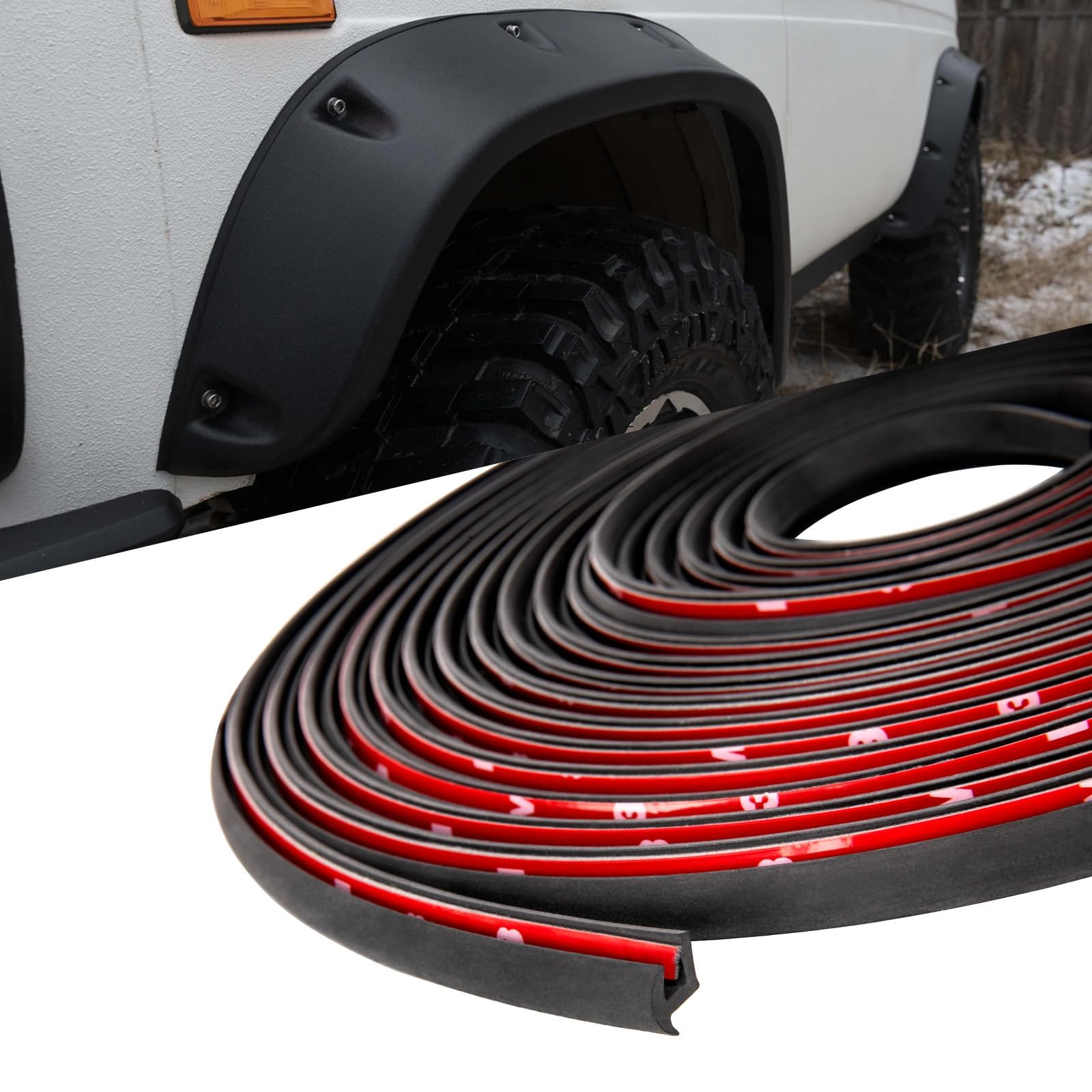 16FT Fender Flare Rubber Seal, T-Style Wheel Edge Trim Gasket