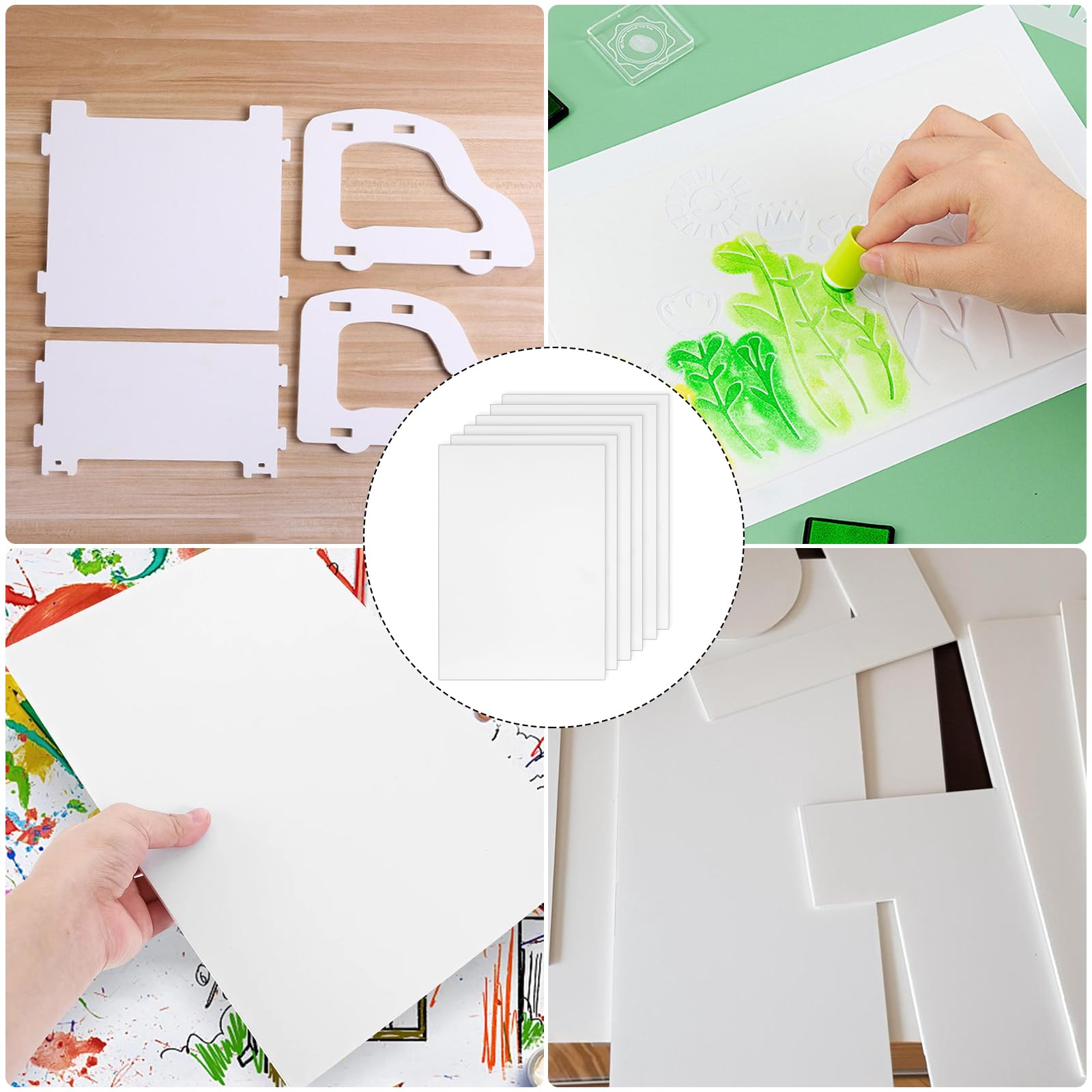 Láminas de Plástico PP A4, 1 mm Grosor, 21 x 29,7 cm, 7 Piezas para Modelismo y Manualidades