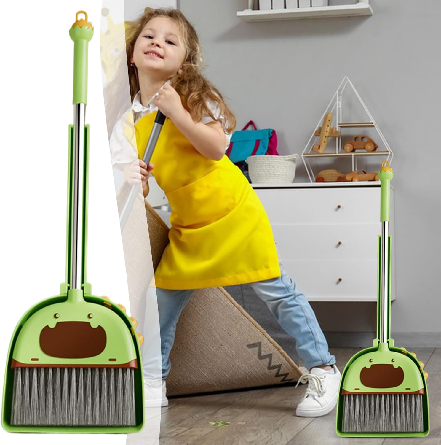 Kids Cleaning Set - Broom & Cleaning Set For Toddlers | Toddler Broom With DustPan | Kids Broom With DustPan Combo | House Cleaning Toys | Jugu