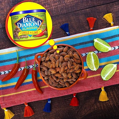 Miniatura 5 de Blue Diamond Almonds, Snack Nut con sabor a Chile n' Lime perfecto para llevar y aperitivos, lata de 6 onzas