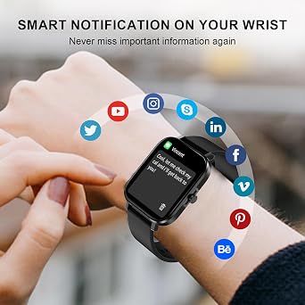 Smart Watch for Men Women SmartWatch 1.83 for iPhone Samsung Android Phone Compatible, Fitness Tracker Watch with Pedometer, Heart Rate/Sleep Monitor, Blood Oxygen, IP68 Waterproof