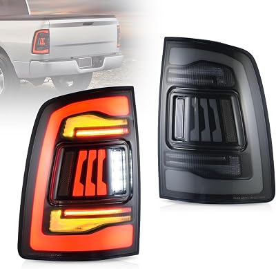 VLAND LED Smoked Tail Lights Compatible For Dodge RAM 1500 2009-2018 & 2010-2018 RAM 2500/3500, Not For Factory Halogen Models, Just For LED Models Only, Driver side & Passenger side