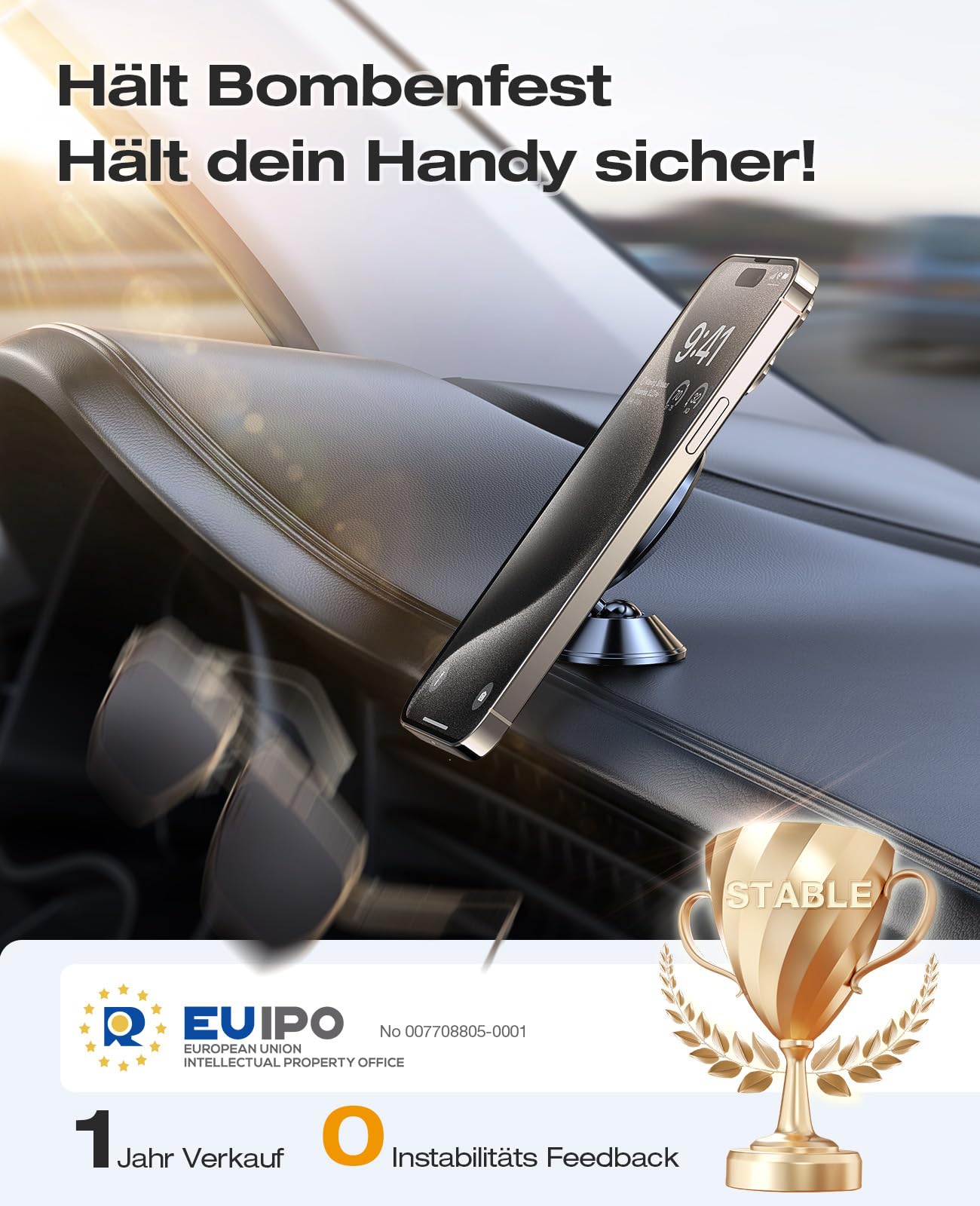 VICSEED Soporte magnético para teléfono móvil para coche MagSafe [20 XN55 imán más fuerte], metal completo y rotación de 360°, soporte magnético para coche [adhesivo 3M más fuerte] para iPhone 17, 16