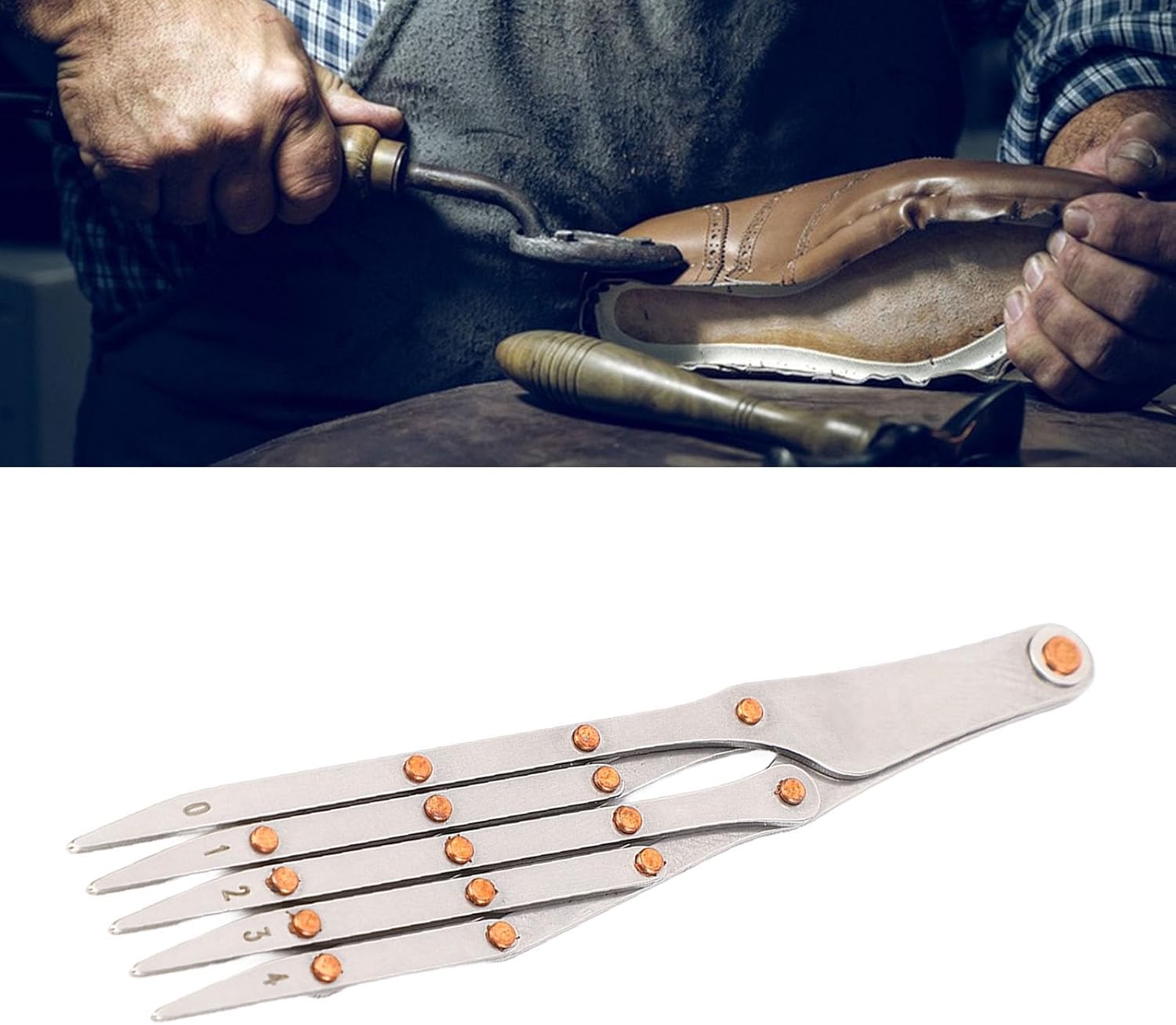 Equal Distance Measuring Ruler, Stainless Steel Equidistant Ruler Equal Space Divider Leather Belt 5 Teeth Without Lock Function for Craft Pleat Button Space (5 Teeth Without Lock Function)