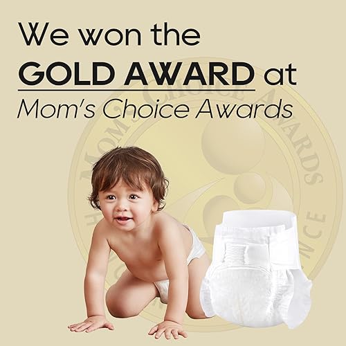 Miniatura 4 de ECO BOOM Pañales de bambú 100% natural seguro para piel sensible orgánico desechables pañales tamaño 2 (6-16lb) puro blanco eco pañal 36 unidades
