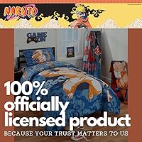 Vista 5 de Naruto Anime - Juego de ropa de cama para niños, súper suave y acogedor, juego de edredón reversible de microfibra de 2 piezas y funda de almohada