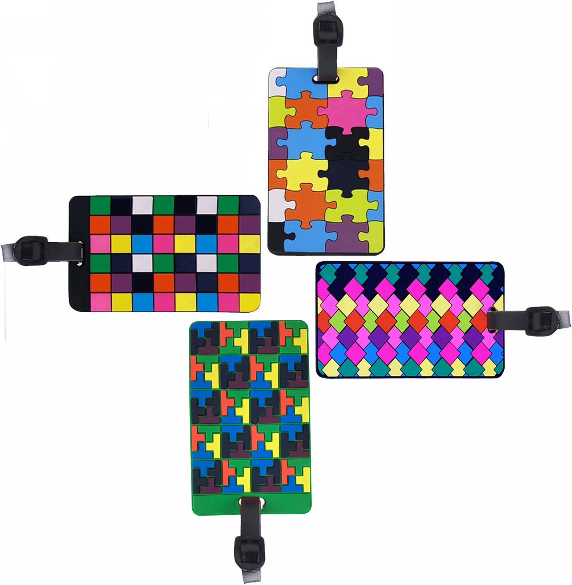 4 Pcs Secure Luggage Tags PVC Suitcase Luggage Tags for Travel Bag, Checked Luggage, Suitcases, Laptop Bags, Backpacks