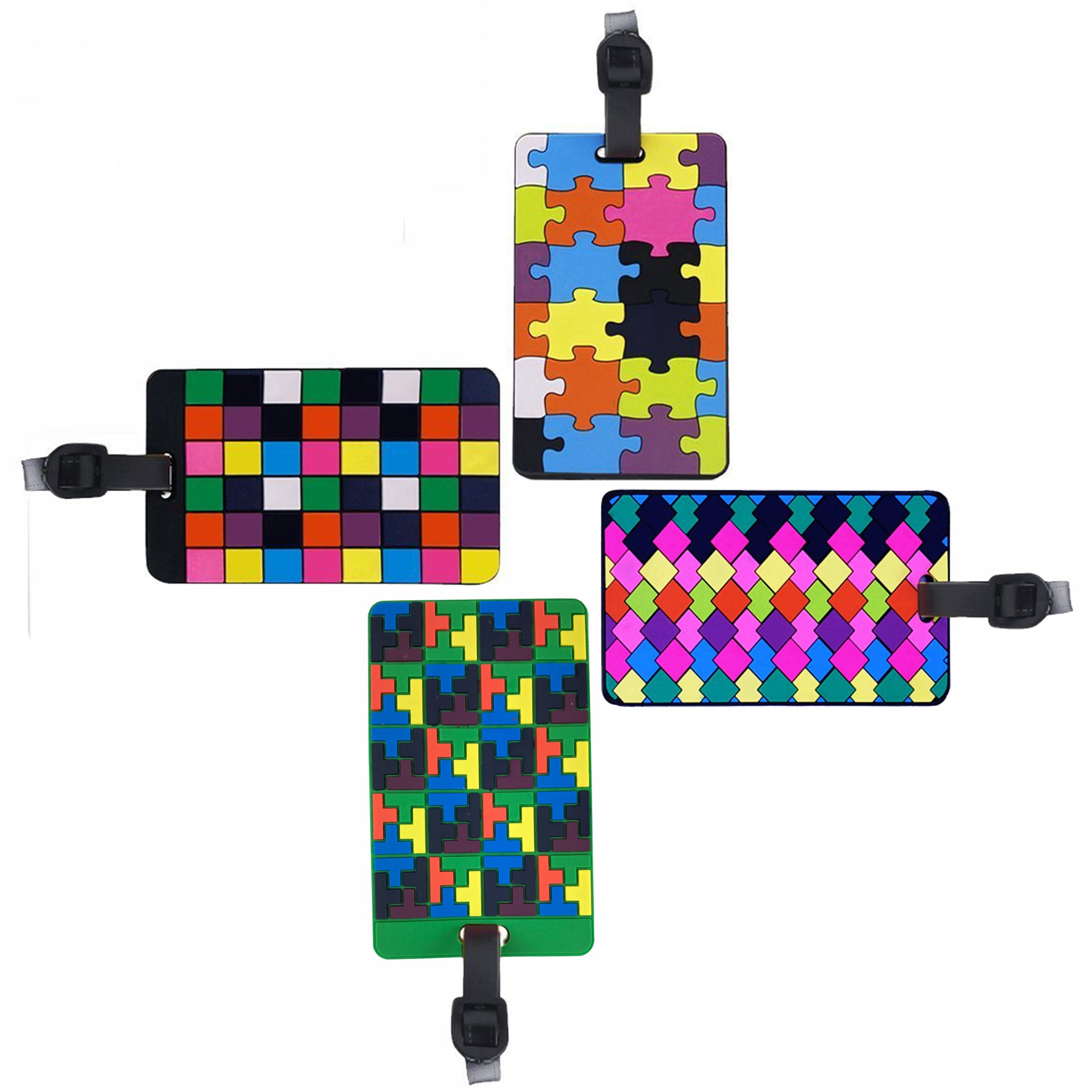 4 Pcs Secure Luggage Tags PVC Suitcase Luggage Tags for Travel Bag, Checked Luggage, Suitcases, Laptop Bags, Backpacks