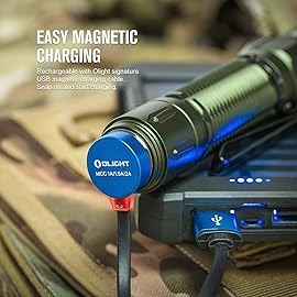 OLIGHT Warrior 3S 2300 Lumens Rechargeable Tactical Flashlight, Compact Dual-Switches LED Bright Light with Proximity Sensor, Powered by Customized Battery for Emergency, and Searching (OD Green)