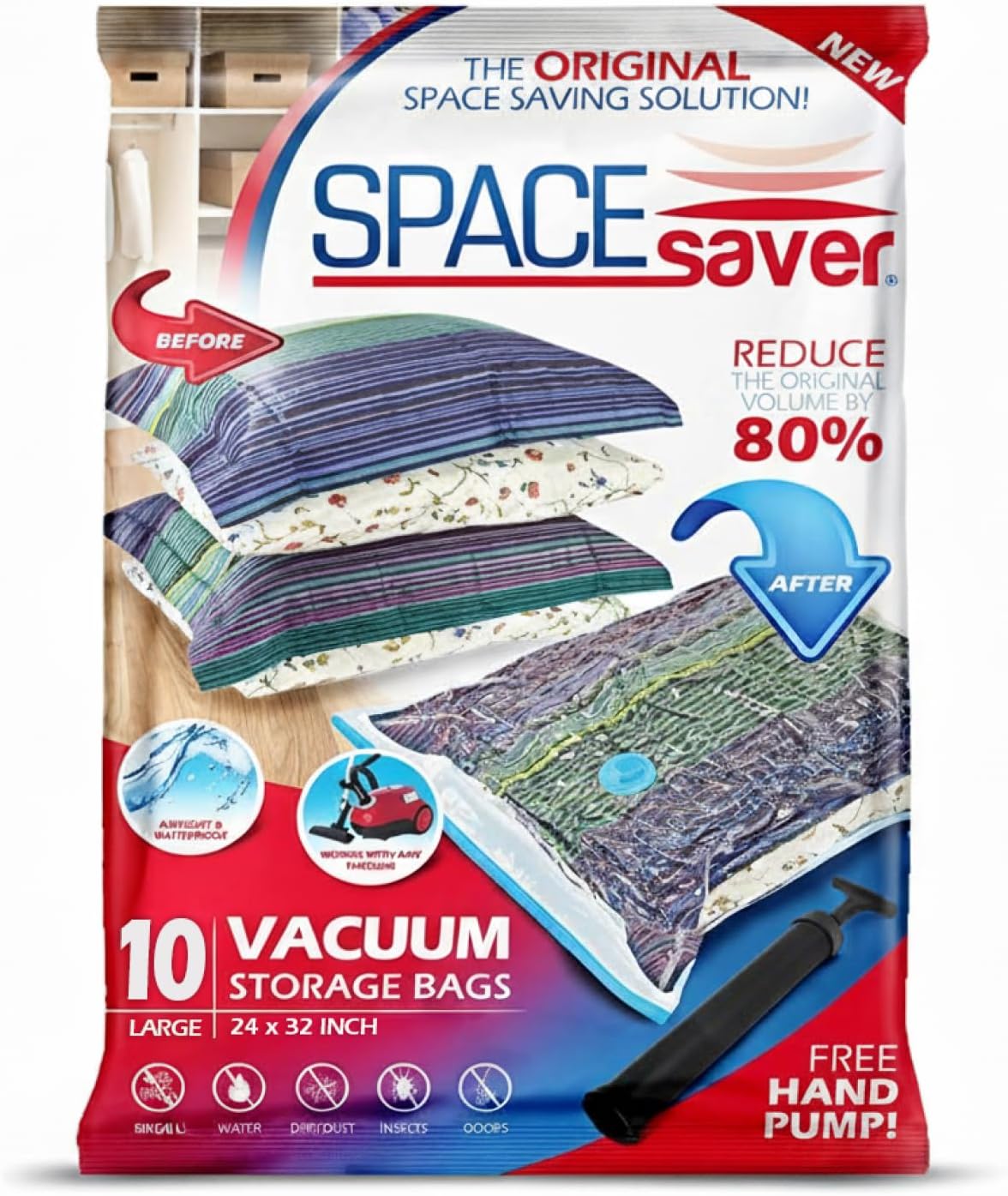 10 Pack Large Vacuum Storage Bags for Comforters, Blankets & Clothes – Vacuum...