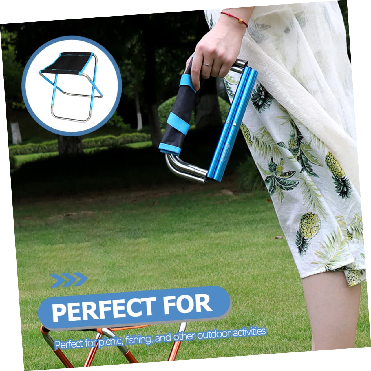 Yardwe Sgabello Portatile Piccolo Sgabello Comodo Giardinaggio Picnic Pesca e Campeggio