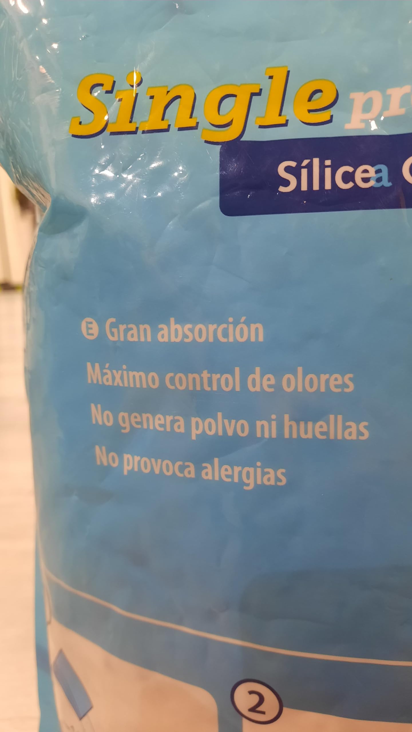 Sabbia di silice di gatto antibatterica Single Premium (confezione da 3 = 12 litri)