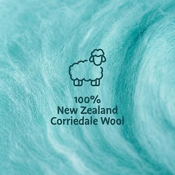 Woolbuddy Corriedale Wool Roving Kit for Needle Felting (Blue) 20g Each