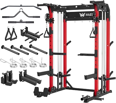 SUPGYM Multifunctional Power Rack PS1A Squat Rack Home Gym Fitness Standard Strength Training Half Rack Power Cage Red