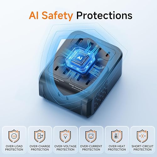 Miniatura 7 de Convertidor de voltaje de 2000 W de EE. UU. a Europa, convertidor de 220 V a 110 V para secador de pelo, adaptador de enchufe de viaje europeo 7 en