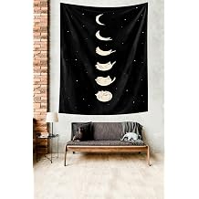 Ontheclouds Ay Faz   eklinde Sevimli Kedi Leke Tutmaz Kuma  Duvar  rt s  Duvar Hal s  Tapestry, 35 x 50
