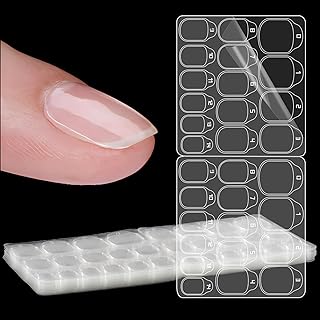 Laza 10 Sheets 300 Pcs Clear Nail Adhesive Tabs 15 Sizes Waterproof Fake Nail Glue Sticker Super Sticky Nail Bond Double Sided Jelly Glue for Press On Nails Stickers Manicure Glues Tabs No Crease
