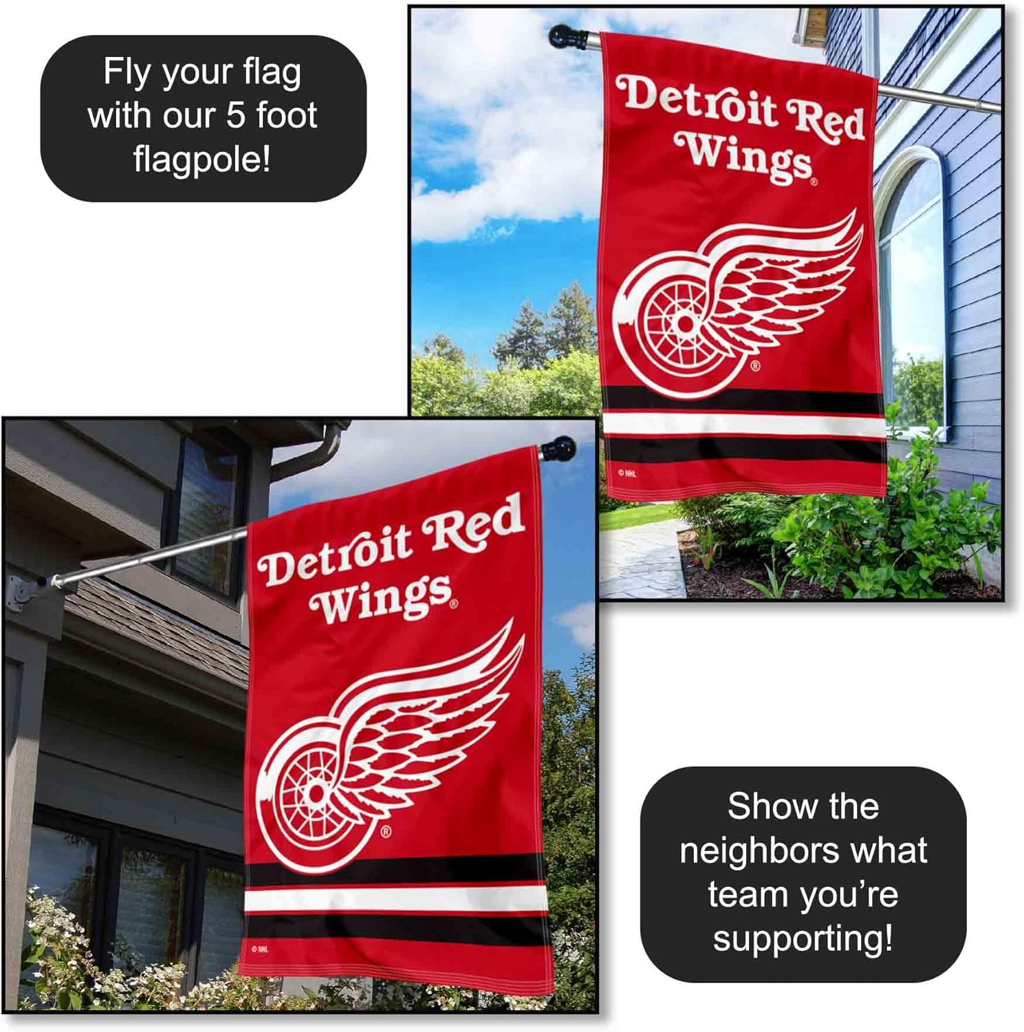 Detroit Red Wings Two Sided House Flag - Image 4