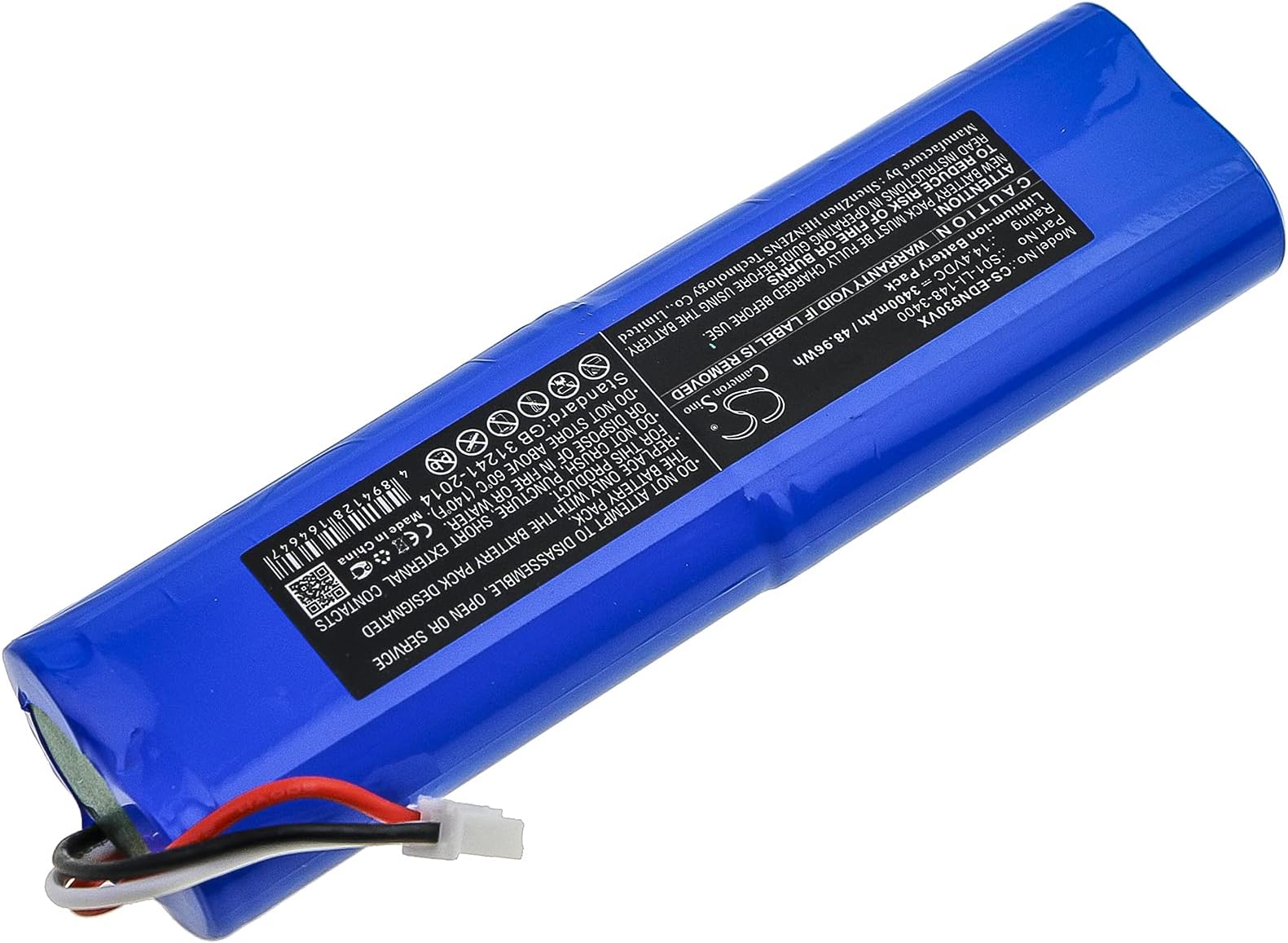 3400mAh/14.4V Battery Compatible with Ecovacs OSLIM11, Deebot T5 Neo, Deebot Ozmo 900, 901, 905, 920, 930, 937, fit P/N: S09-LI-148-3200, S11-Li-144-2600