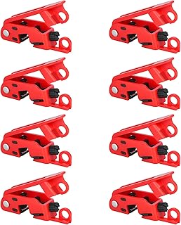 RealPlus Circuit Breaker Lockout, Grip Tight Lockout Tagout Breaker Box Lock for Standard Single and Double Toggles, Pack of 8