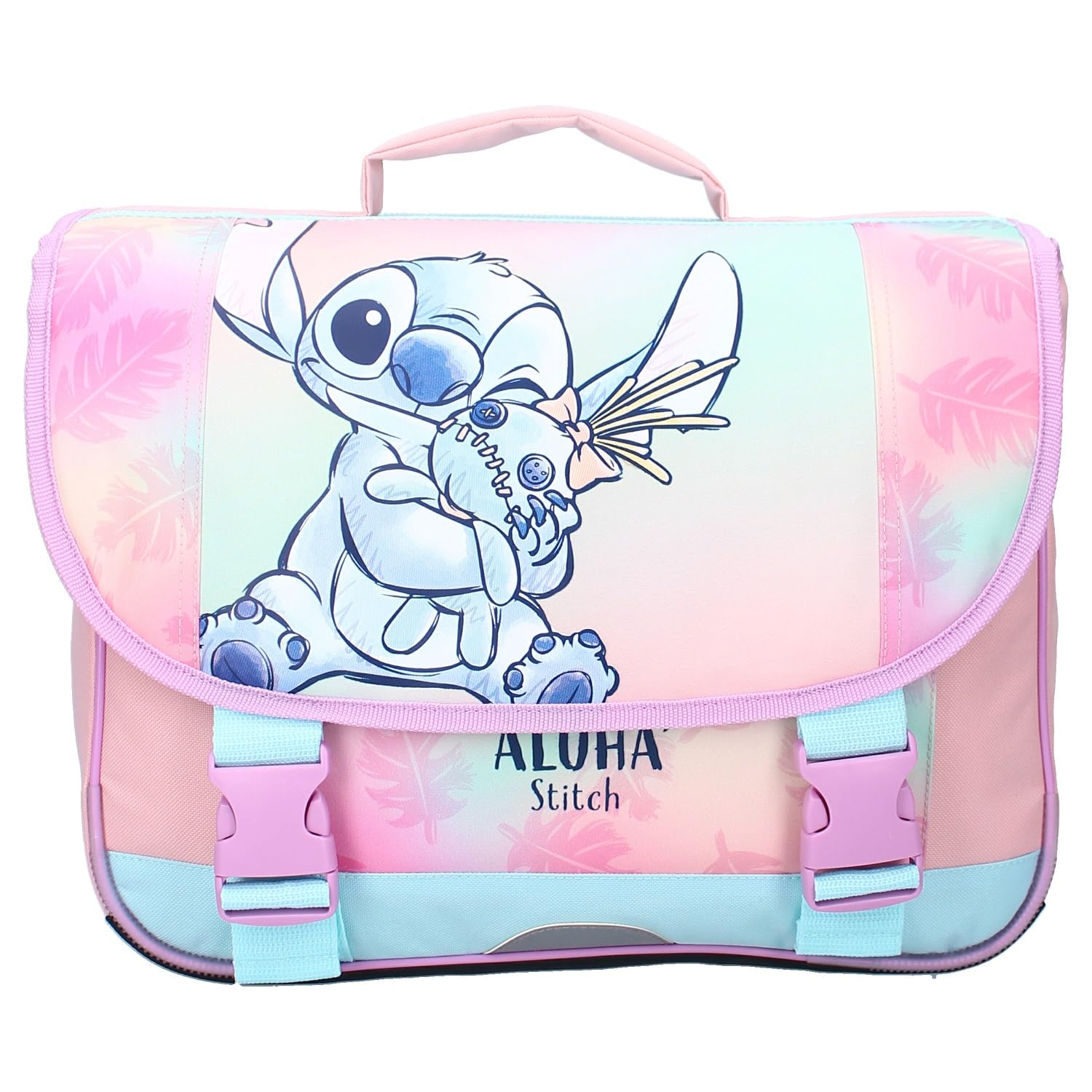 STITCH Wild Energy da Disney Lilo & Stitch - Zaino Cartella per bambini | Scuola | Asilo - Colore Verde e Violetto - dimensioni 33x38x12cm