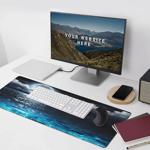 Miniatura 4 de CANFLASHION Alfombrilla de mouse para juegos, alfombrilla de mouse grande para escritorio, base de goma antideslizante, alfombrilla de mouse