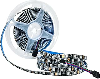 Tyun 12V RGB LED Streifen Lichts, 5M Strip Lichtband Schwarz PCB Board Farbwechsel SMD 5050 IP65 Wasserdicht 300 LEDs Band Leiste für Schlafzimmer, Küche Dekoration