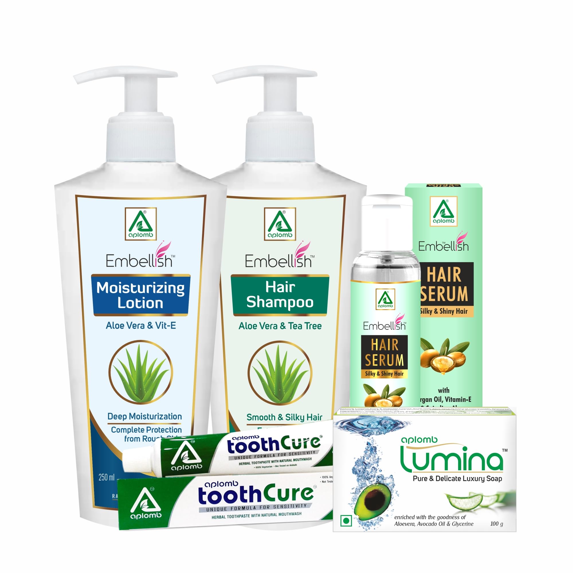 Aplomb Embellish Winter Body Care Essential Kit Combo Pack (Moisturizing Lotion, Hair Shampoo, Hair Serum, Herbal Toothpaste, Soap)-image-41