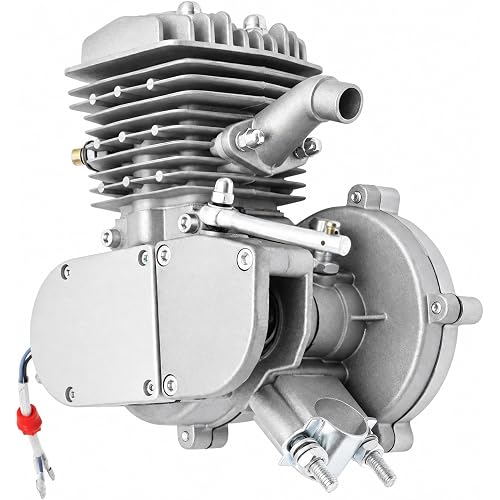 80CC 2 Stroke Bicycle Engine Kit 1.65 HP Gas Powered Engine Motor | Motorized Bicycle Engine with CDI Ignition System 5500 RPM Electric Bike Conversion Kits for 26" or 28" Bike with V-Frame