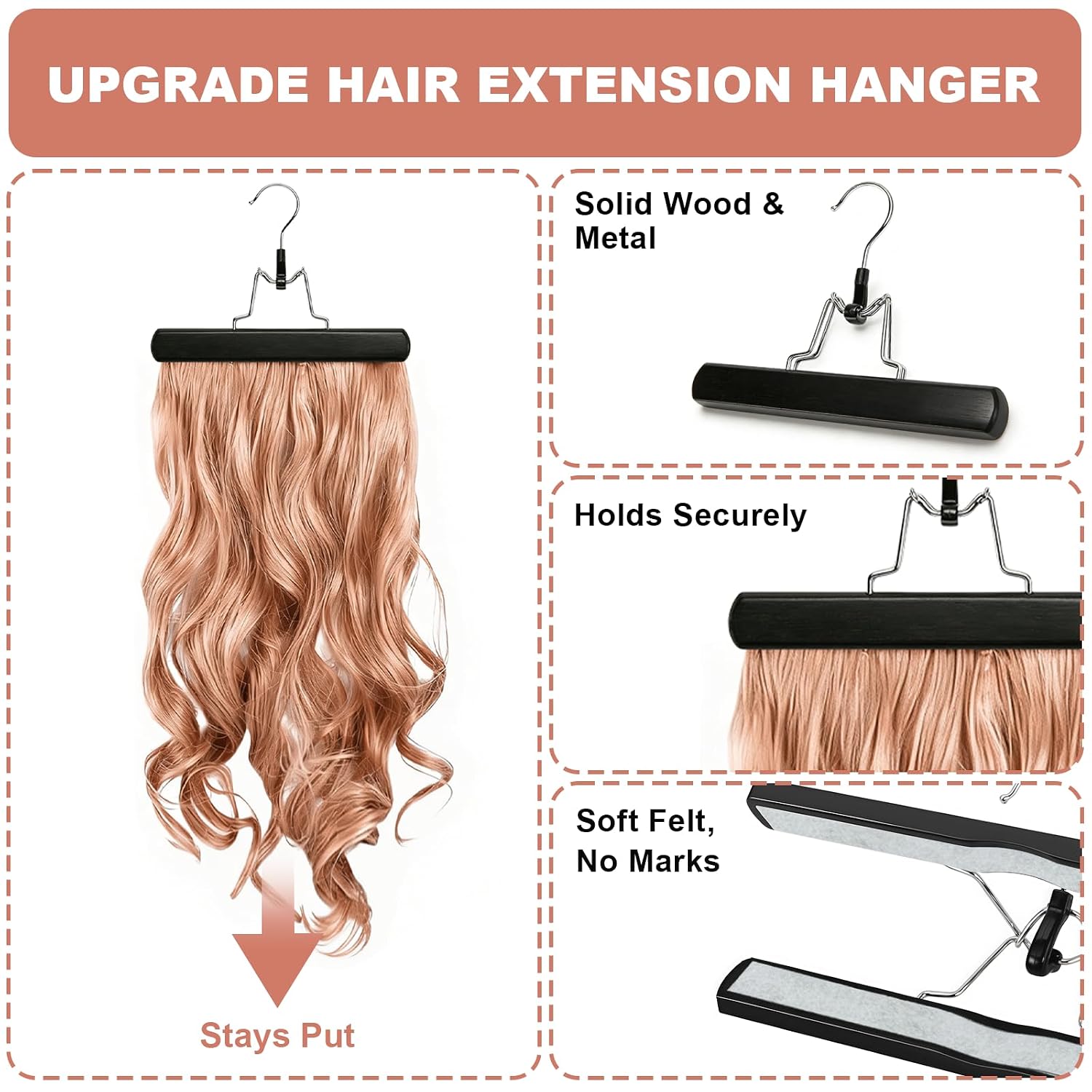2 Pack Pink Silk Satin Wig Storage Bag with Hanger, Breathable Hair Extension Holder for Styling & Organizing, Dust-proof Silk Case for Protecting Hair Extensions & Wigs