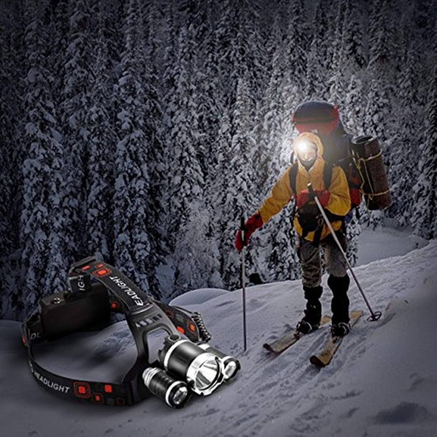 2022[Upgraded]Brightest and Best LED Headlamp 20000 Lumen Flashlight- Improved LED, Rechargeable Headlight flashlights Waterproof Hard Hat Light, Bright Head Lights, Running or Camping headlamps : Tools & Home Improvement