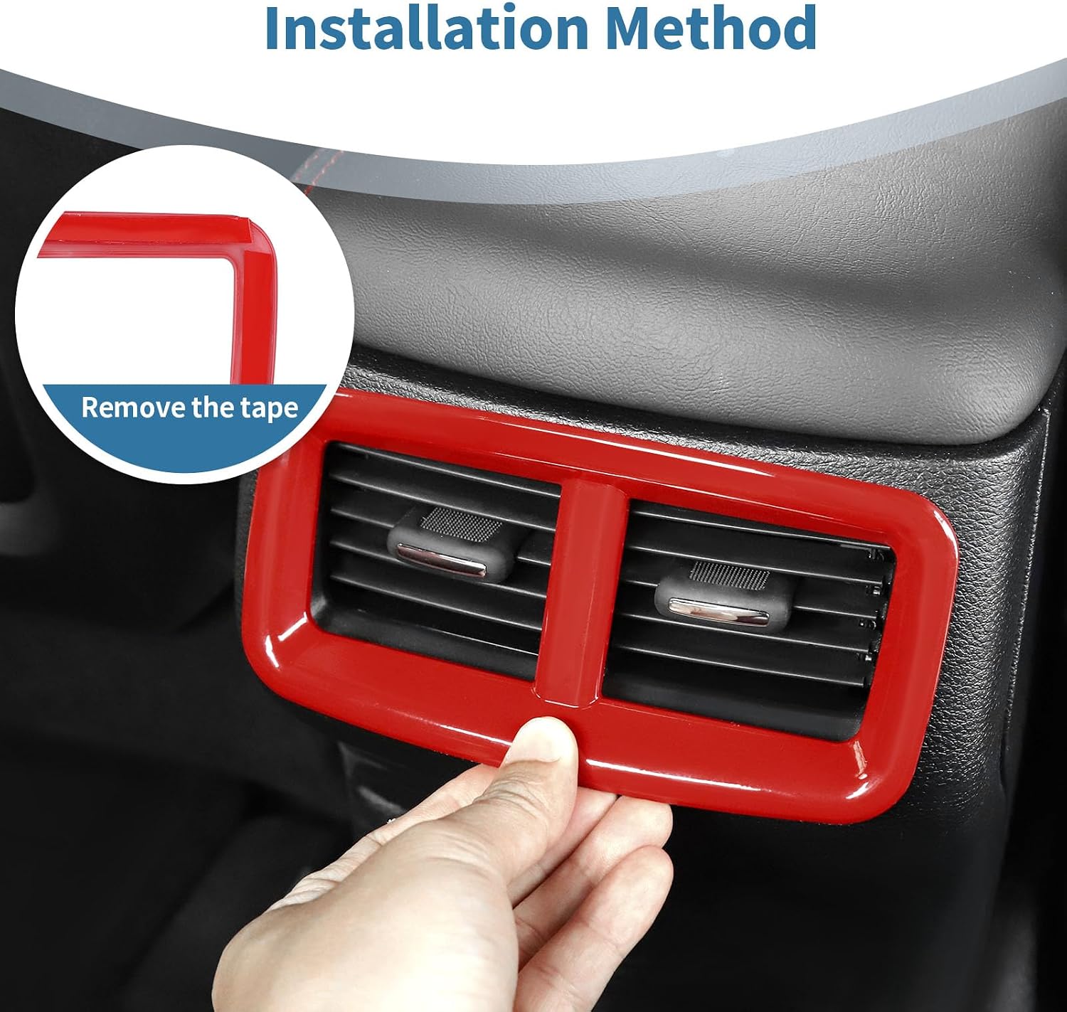 for Challenger Rear Air Vent Cover Trim Fit for Dodge Challenger 2015 up Red Interior Accessories 1pcs