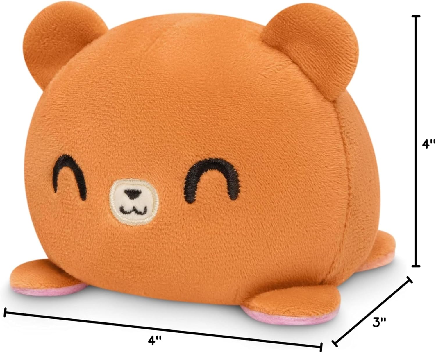 TeeTurtle - The Original Reversible Bear Plushie - Pride - Brown + Rainbow - Cute Sensory Fidget Stuffed Animals That Show Your Mood!