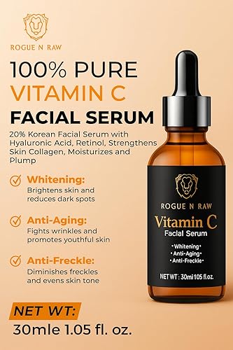 Miniatura 6 de Suero facial de lujo con 20 % de vitamina C, corrector de manchas oscuras y iluminador antienvejecimiento, ácido hialurónico, retinol y colágeno