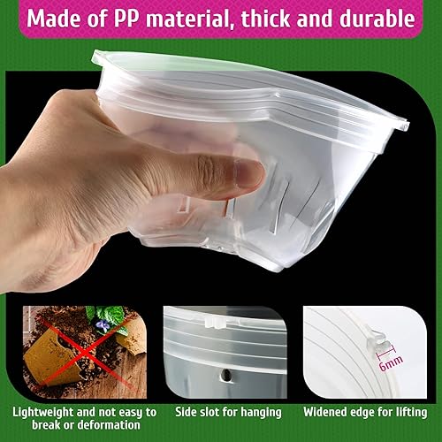 Miniatura 2 de REMIAWY Maceta de orquídeas, paquete de 9 macetas de orquídeas con agujeros, 3 de cada una de 4.8, 5.7 y 6.4 pulgadas para trasplantar, maceta de