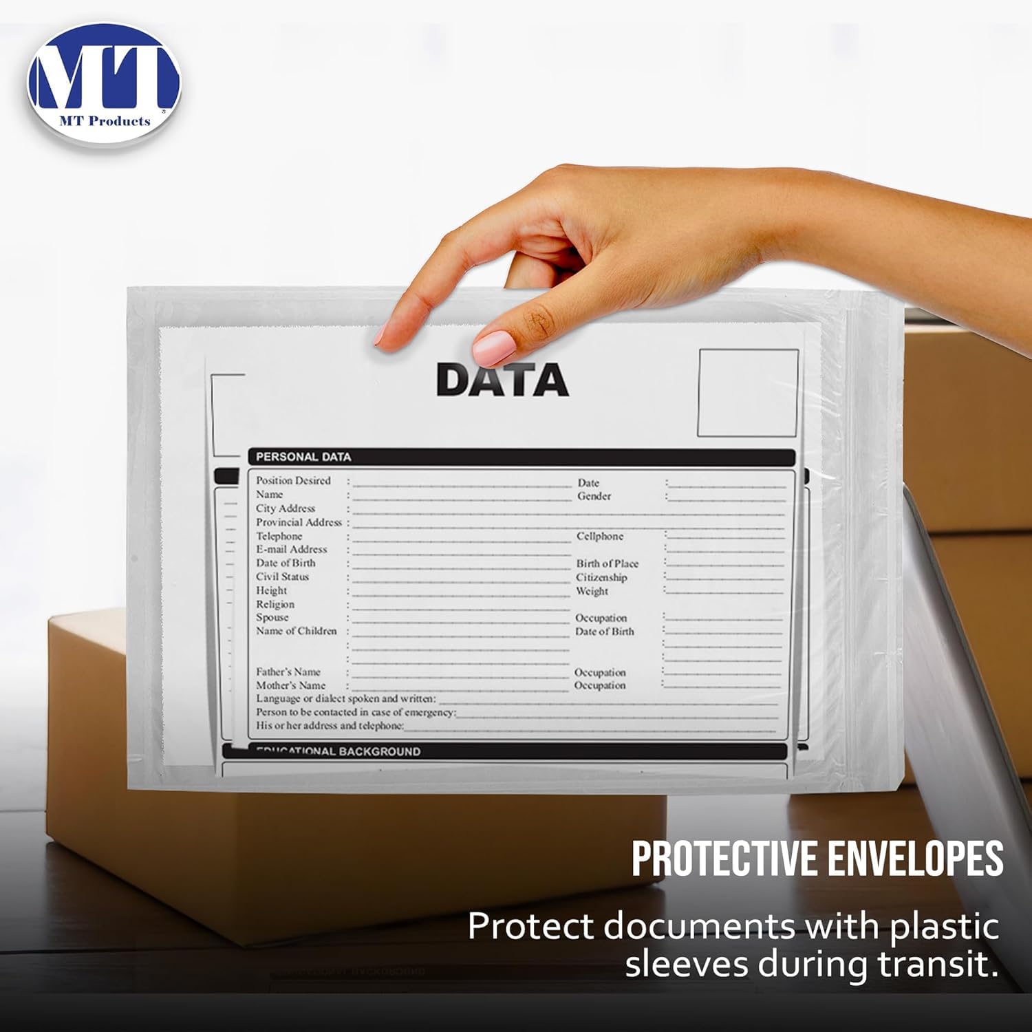 MT Products Blank Envelope Shipping Label Sleeves - 6.5" x 10" Packing Slip Pouches for Shipment/Return - Case of 1000
