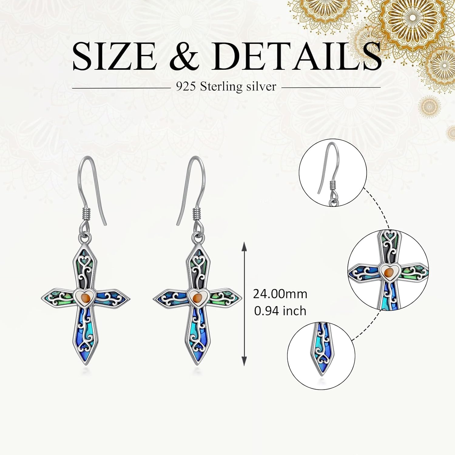 Mustard Seed Dangle Earrings S925 Sterling Silver Faith Mountain/Cross Dangling Earrings Christian Religious Jewelry Gift for Women - Image 5