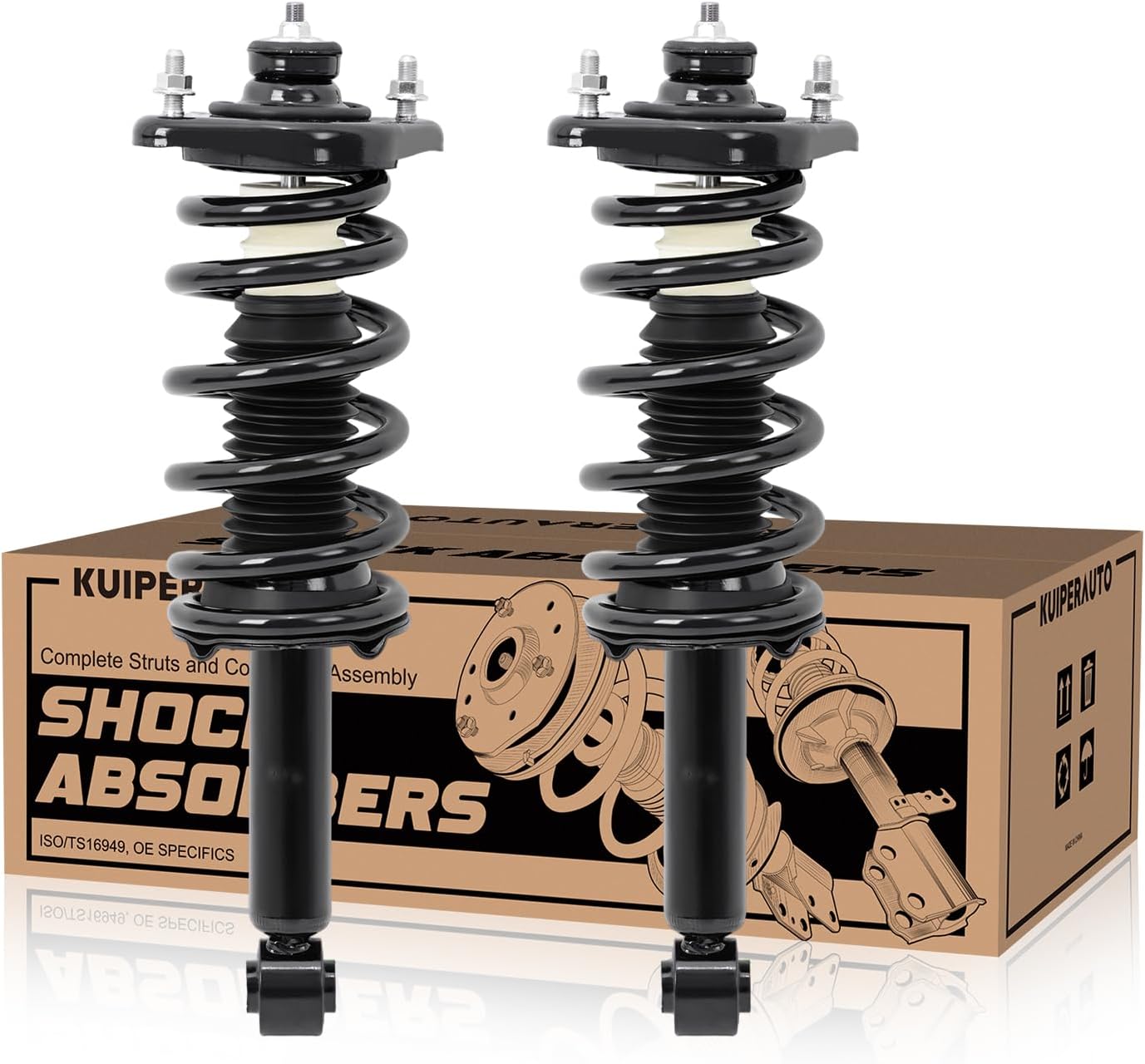 Front and Rear Complete Strut Coil Spring Assembly Compatible for Honda CR-V 2007 2008 2009 2010 2011 (Set of 4) 11605 11606 172497R 172497L