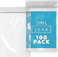 Vista 13 de GPI - Paquete de 100 bolsas de plástico transparente con cremallera de 1 x 1 pulgada de grosor, bolsas de plástico transparente con cierre