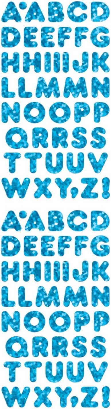 Jillson Roberts Prismatic Stickers, Blue Alphabets, 12-Sheet Count (S7274)