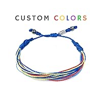 Vista 22 de Colorful Bracelet for Men and Women with Hematite Stones: Handmade Designer Adjustable Multistrand String Knotted Macrame Friendship Bracelet