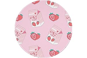 Strawberry Milk Round Mouse Pad 7.9x7.9 Inches